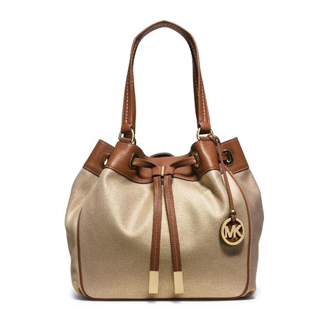 michael kors large cream marina tote|Marina Large Canvas Drawstring Tote .